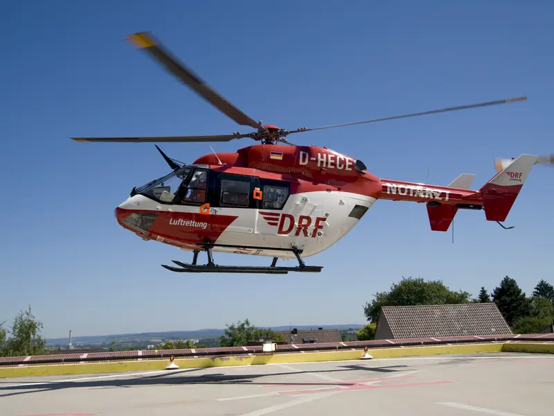 Landung Rettungshubschrauber 